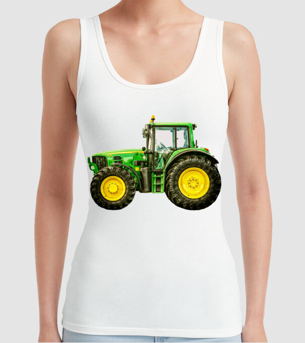 TRACTOR model alb pe tricou