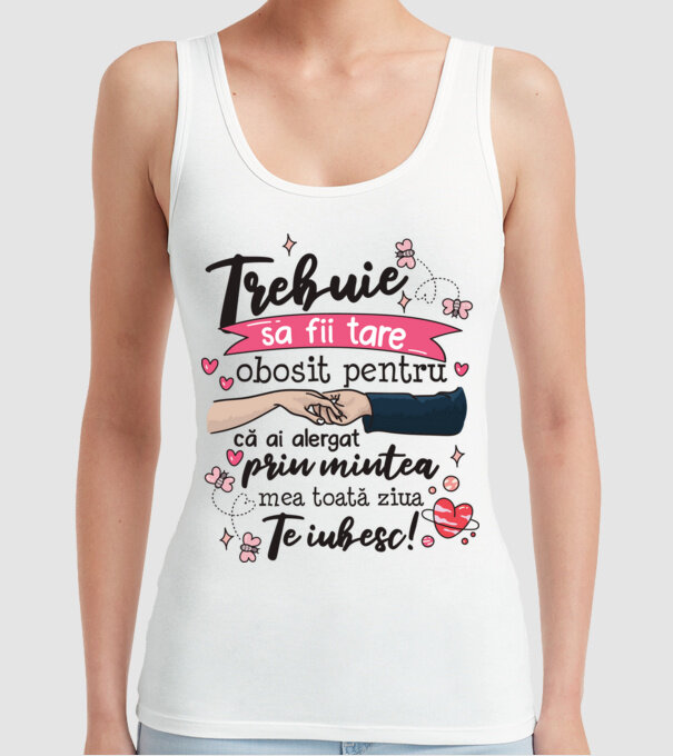 Trebuie sa fii tare obosită pentru  model alb pe tricou