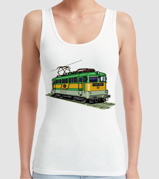 Trenuri model alb pe tricou