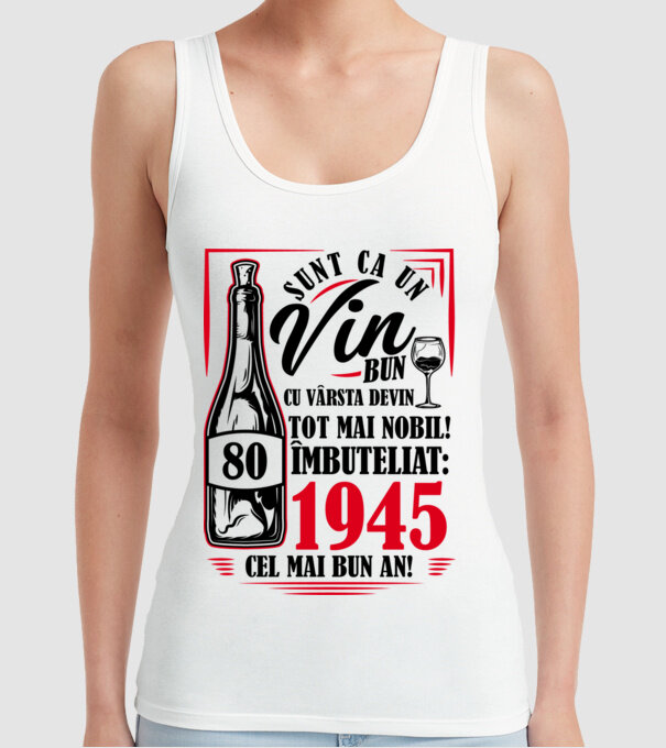 Un Vin Bun 1945 - Alb model alb pe tricou