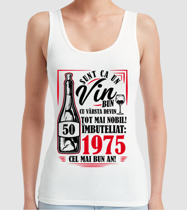 Un Vin Bun 1975 - Alb model alb pe tricou
