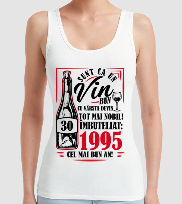 Un Vin Bun 1995 - Alb model alb pe tricou