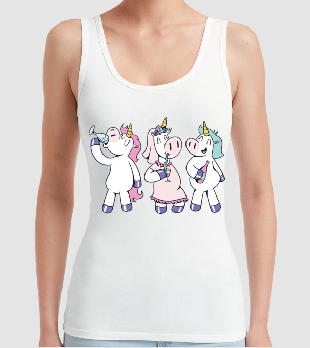 unicorn Bachelorette model alb pe tricou