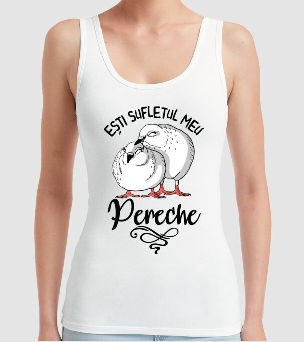 Valentine ești sufletul meu pereche model alb pe tricou