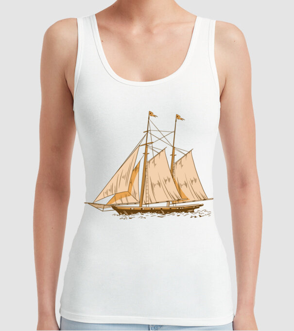 Vapoare model alb pe tricou