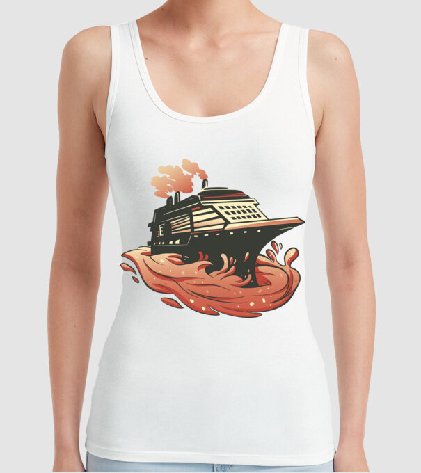 Vapoare model alb pe tricou