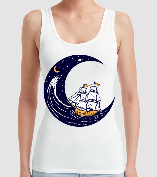 Vapoare model alb pe tricou