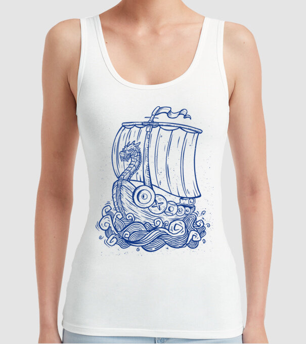 Vapoare model alb pe tricou