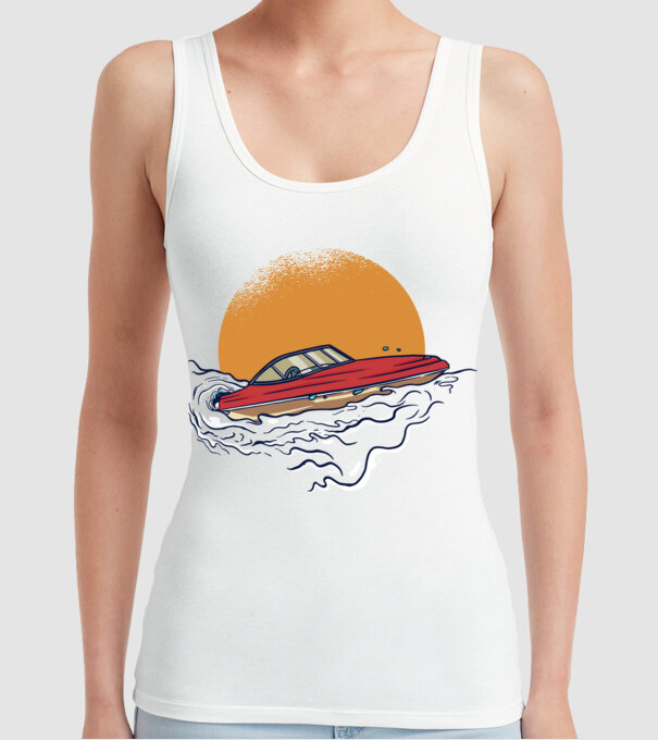 Vapoare model alb pe tricou