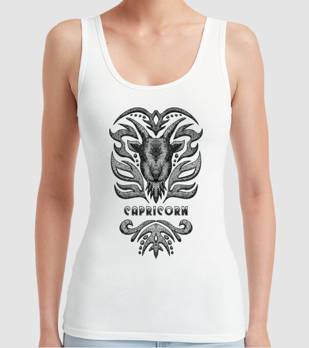 Vintage zodiac capricorn model alb pe tricou
