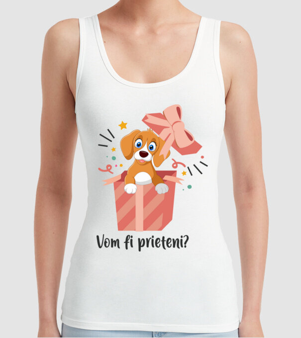 Vom fi prieteni? model alb pe tricou