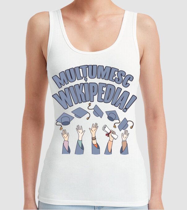 Wikipedia model alb pe tricou