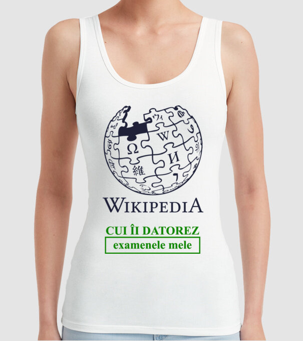 Wikipedia: cui îi datorez examenele mele model alb pe tricou