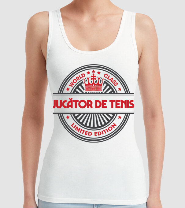 jucător de tenis model alb pe tricou