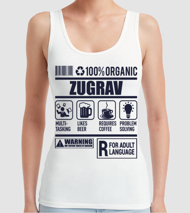 ZUGRAV model alb pe tricou