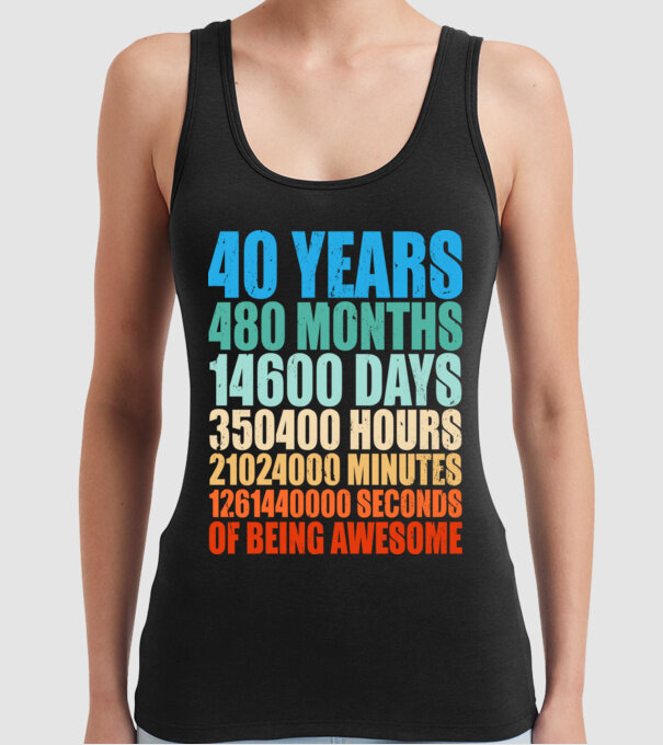 40 years of being awesome model negru pe tricou