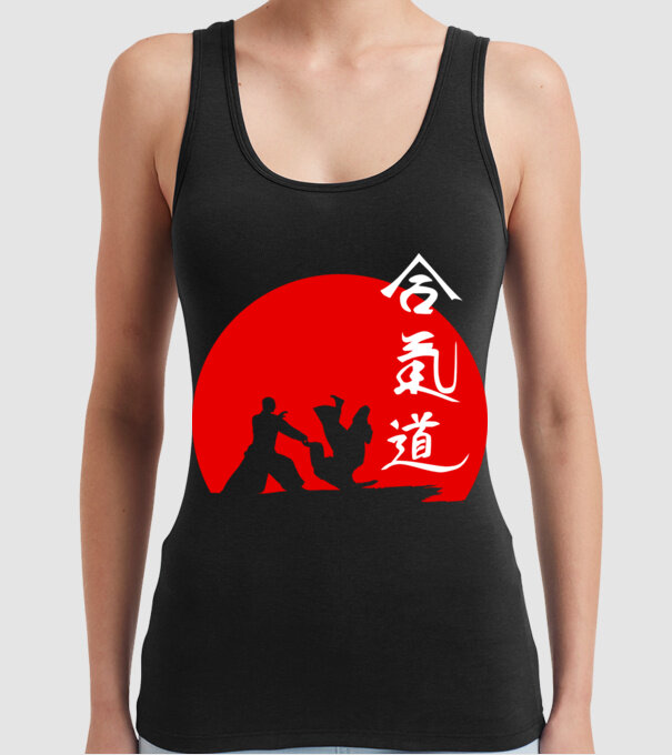 Aikido model negru pe tricou