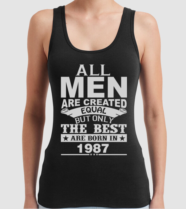 All men are created - 1987 model negru pe tricou