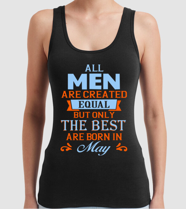 All men created equal but only the beat are born in may model negru pe tricou