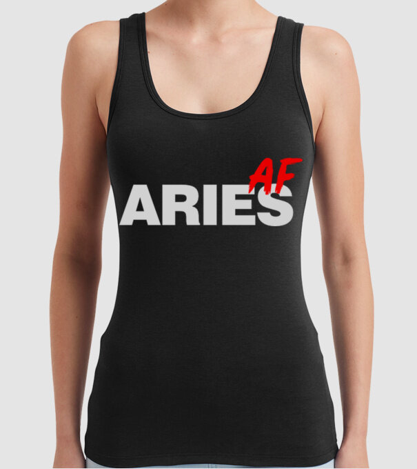 ARIES as fuck model negru pe tricou
