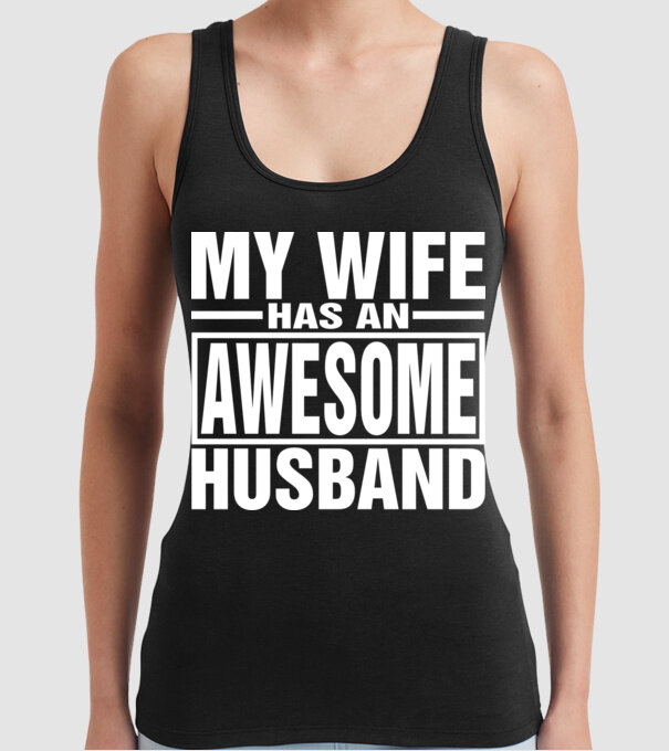 Awesome husband model negru pe tricou