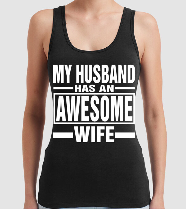 Awesome wife model negru pe tricou