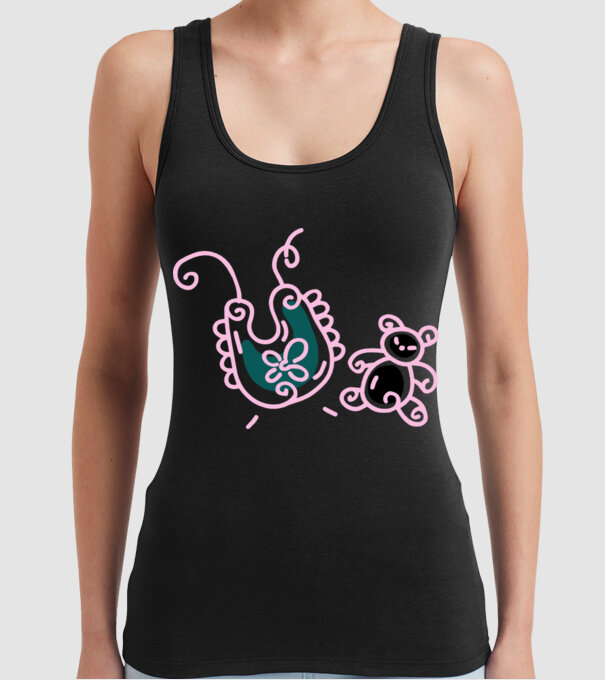 Bebe model negru pe tricou