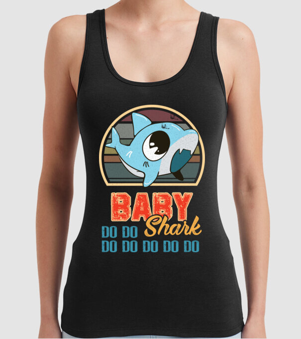 BabyBOY shark model negru pe tricou