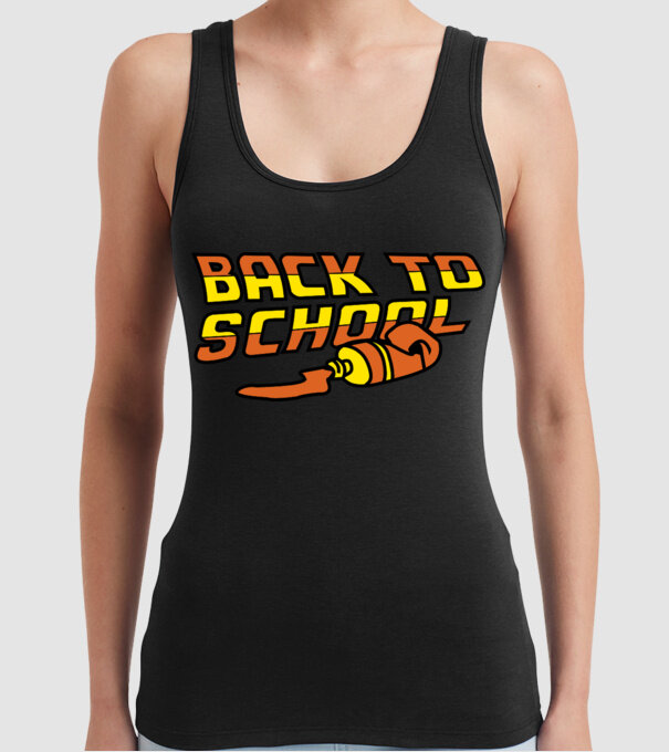 Back to school model negru pe tricou