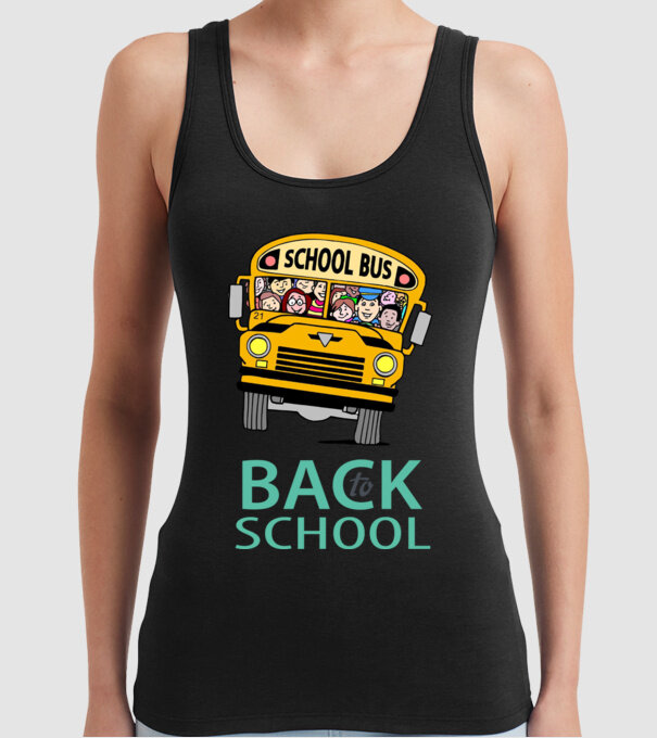 Back to school bus model negru pe tricou