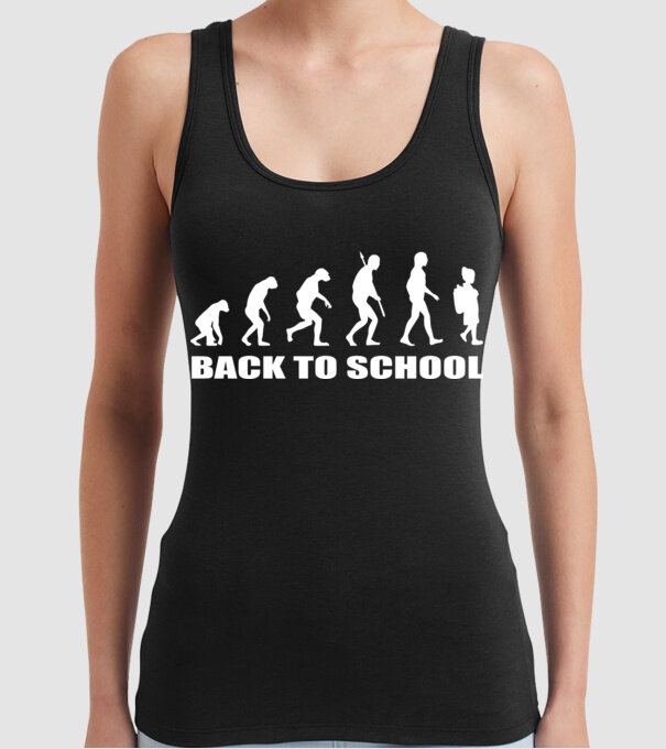 Back to school evolution model negru pe tricou