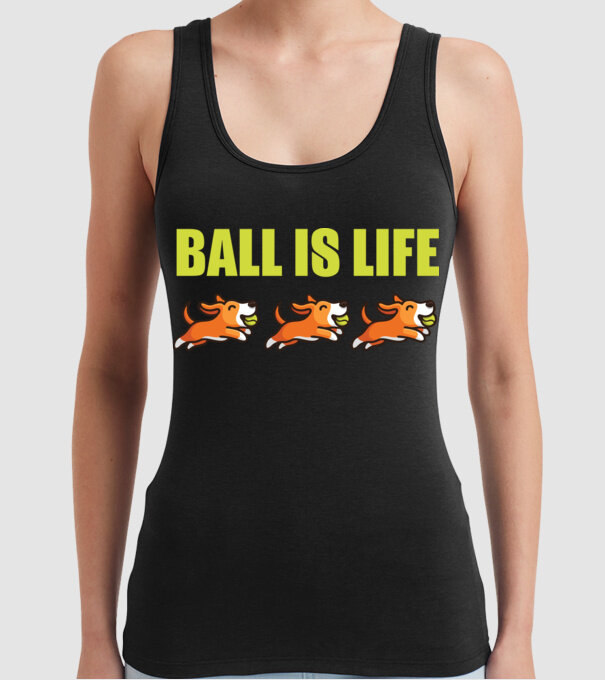 Ball is life model negru pe tricou