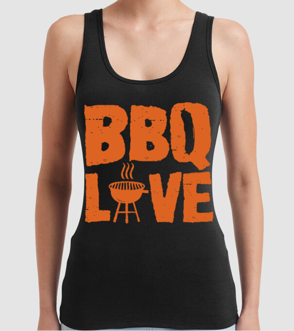 BBQ LOVE model negru pe tricou