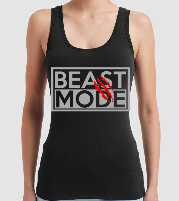 Beast mode model negru pe tricou