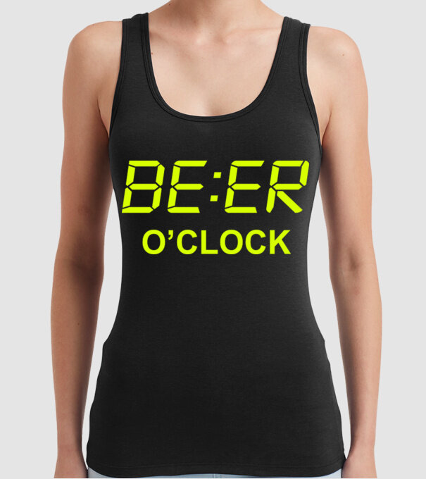 'Beer o'' clock' model negru pe tricou
