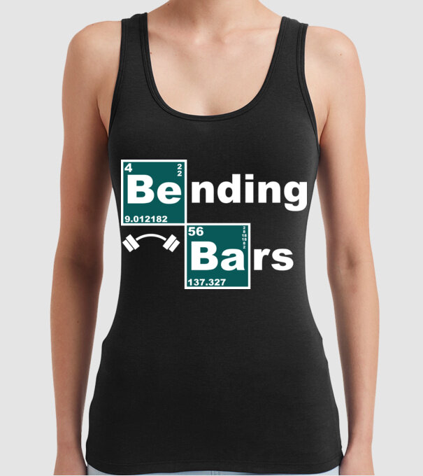 Bending bars model negru pe tricou