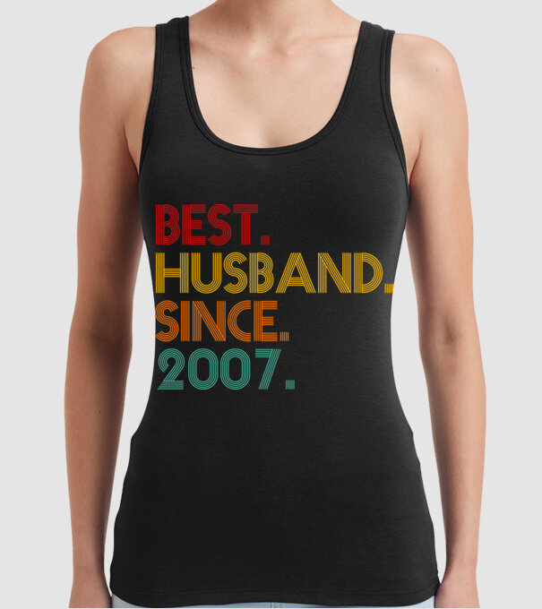 best husband since 2007 retro model negru pe tricou