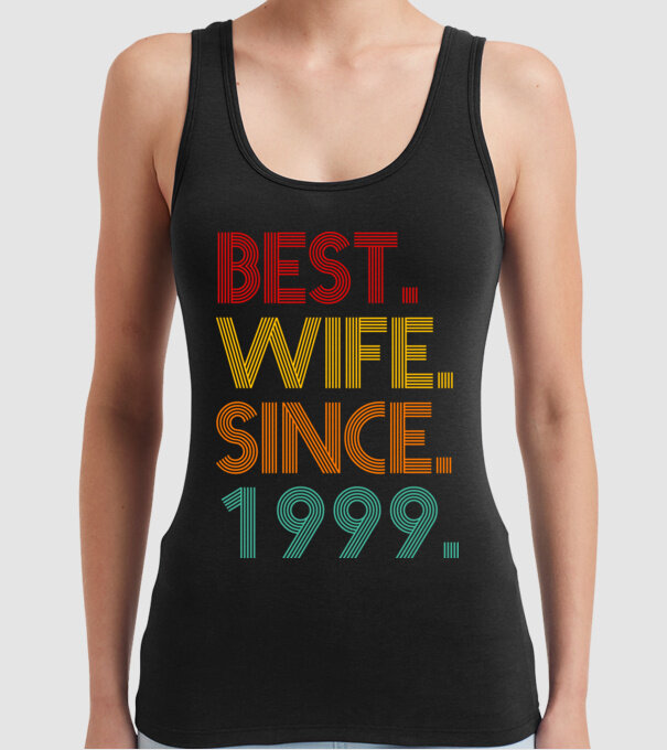 best wife since 1999 retro model negru pe tricou