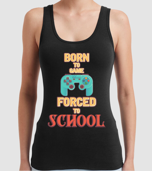 Born to game model negru pe tricou
