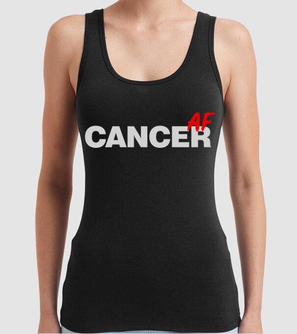 CANCER as fuck model negru pe tricou