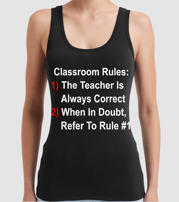 Classroom rules model negru pe tricou