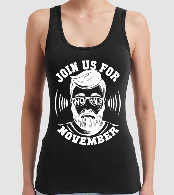 Alătură-te mișcării No Shave November (engleză) model negru pe tricou