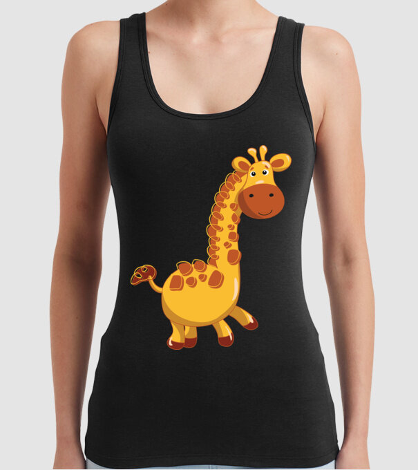 Cute giraffe model negru pe tricou