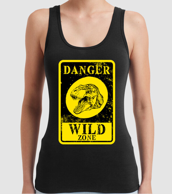 Danger wild zone model negru pe tricou