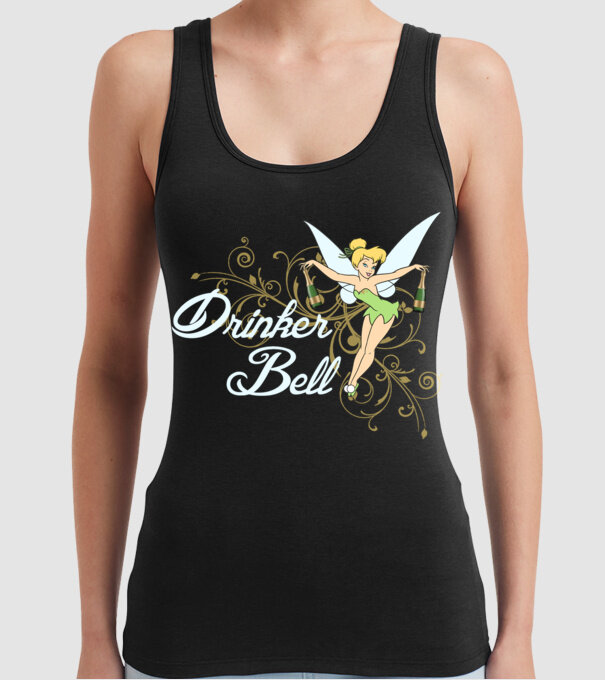 Drinkerbell model negru pe tricou