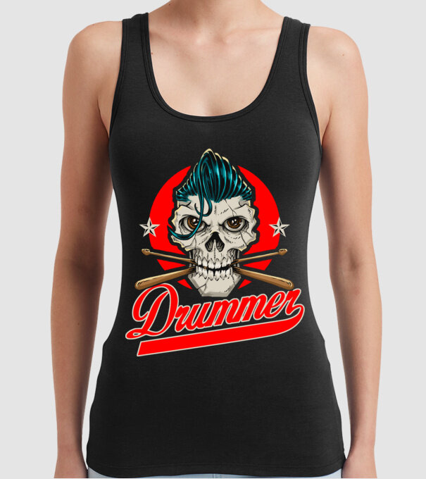 Drummer model negru pe tricou