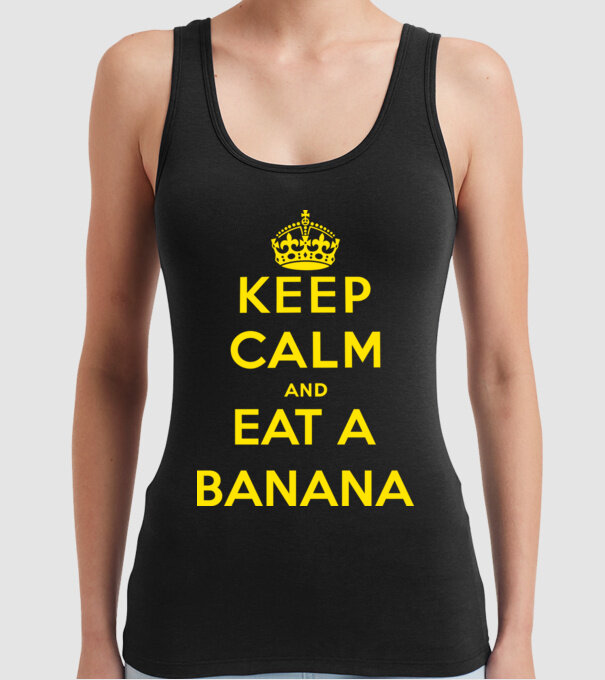 Eat banana model negru pe tricou
