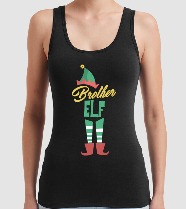 Elf family brother model negru pe tricou