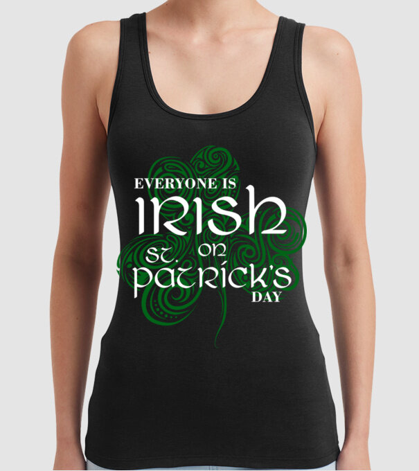 Everyone is irish shamrock model negru pe tricou