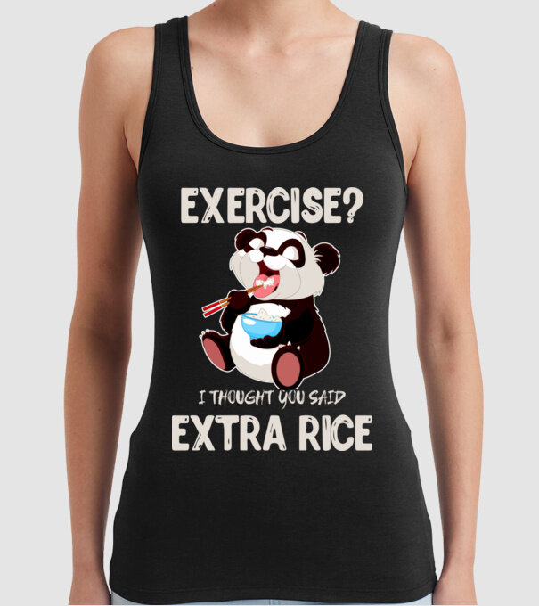 Exercise panda light model negru pe tricou
